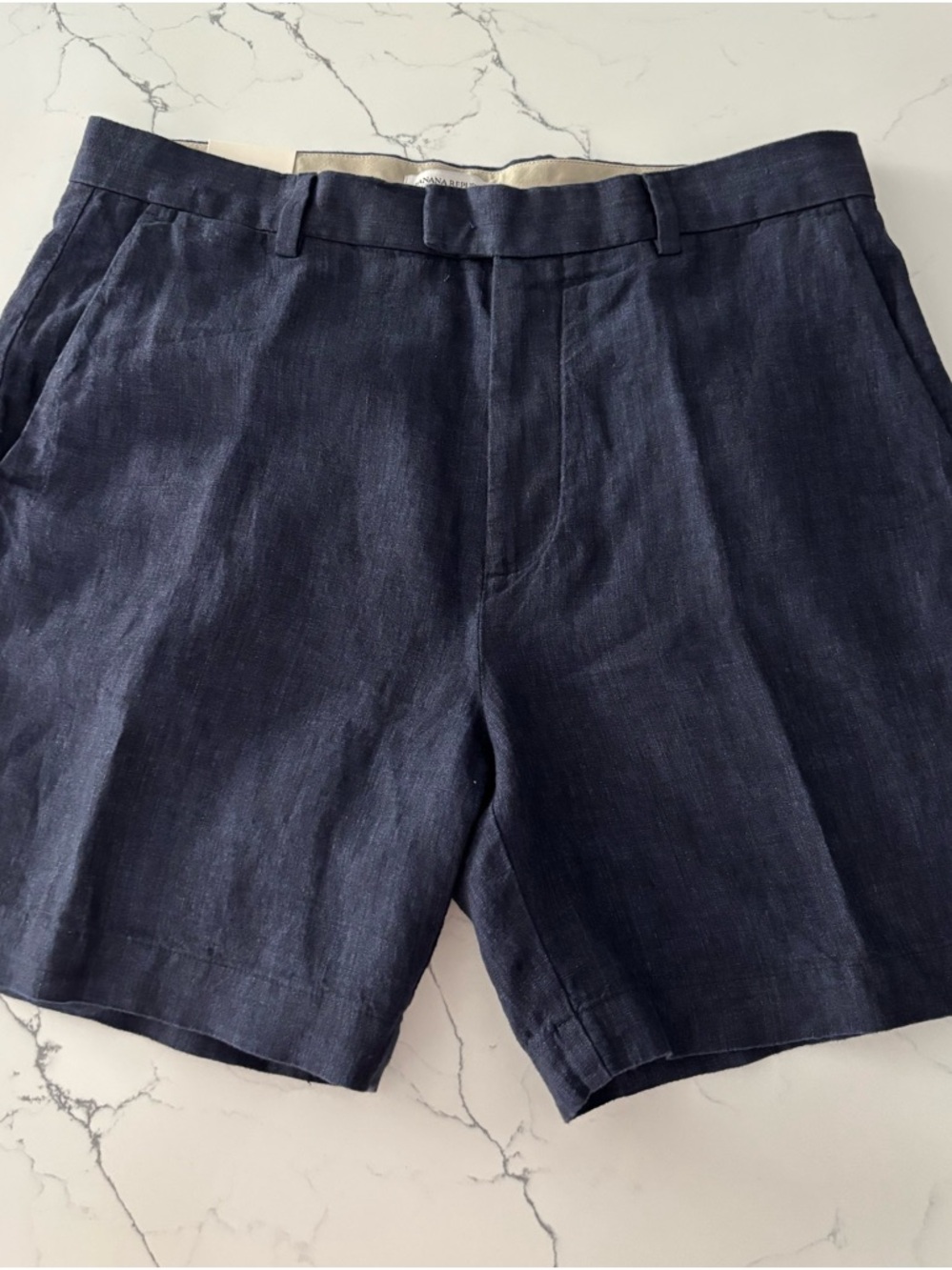 Banana Republic Navy Linen Shorts .